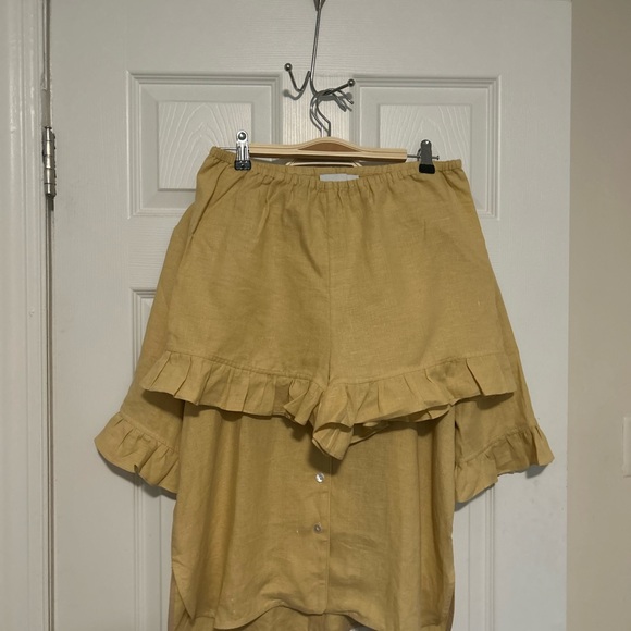 Sleeper brand Linen Lounge Suit pajama M NWT beige - Picture 8 of 9